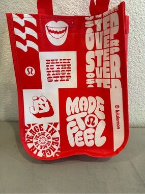 lululemon athletica Red & White Graphic Tote